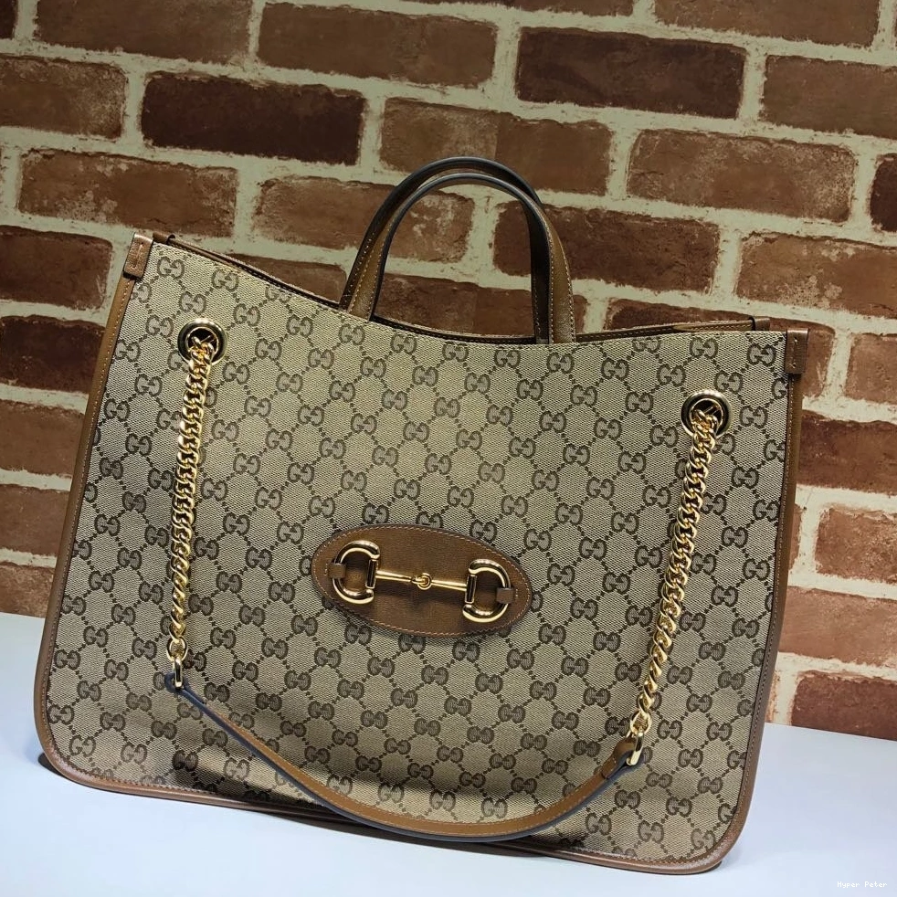 Hyper Peter 1955 GUCCI large Horsebit bag tote 0818